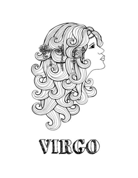 Virgo: Coloring Book With Three Different Styles Of All Twelve Signs Of The Zodiac. 36 Individual Coloring Pages. 8.5 X 11