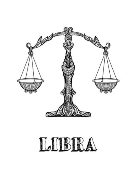 Libra: Coloring Book With Three Different Styles Of All Twelve Signs Of The Zodiac. 36 Individual Coloring Pages. 8.5 X 11
