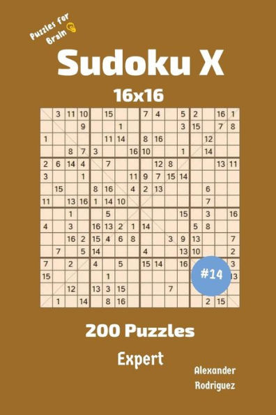 Sudoku X Puzzles - 200 Expert 16X16