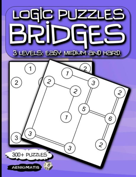 Logic Puzzles Bridges: 3 Levels: Easy, Medium And Hard.