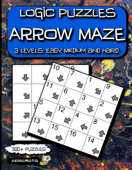 Logic Puzzles Arrow Maze : 3 Levels: Easy, Medium And Hard.