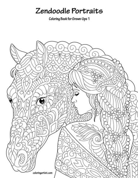 Zendoodle Portraits Coloring Book For Grown-Ups 1