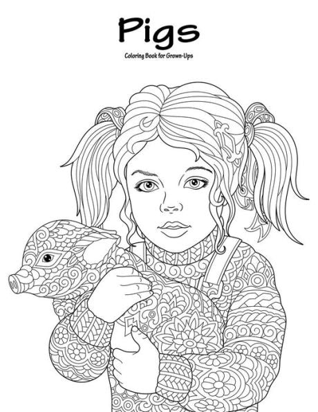 Pigs Coloring Book For Grown-Ups 1