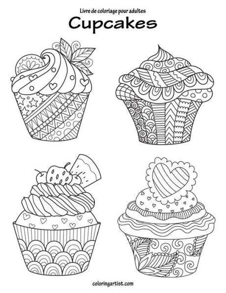 Livre De Coloriage Pour Adultes Cupcakes 1