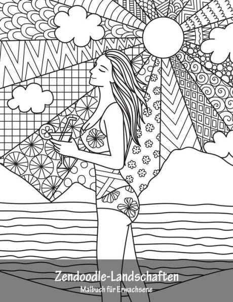 Malbuch Mit Zendoodle-Landschaften Für Erwachsene 1