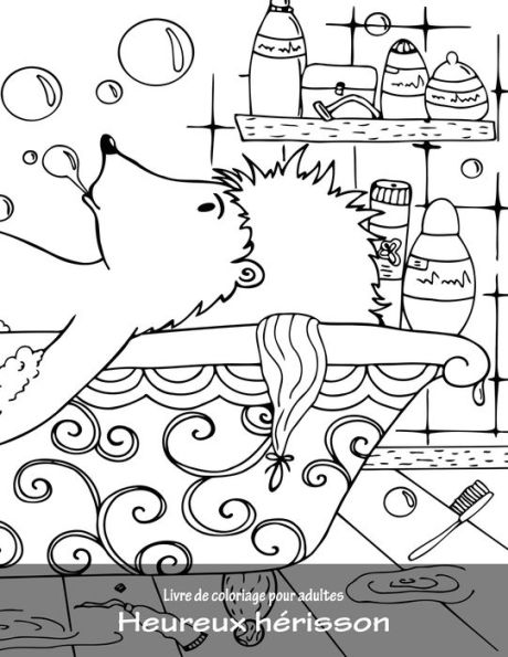 Livre De Coloriage Pour Adultes Heureux Hérisson 1