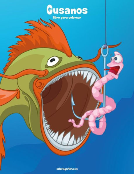 Gusanos libro para colorear 1 (Spanish Edition)