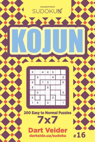 Sudoku Kojun - 200 Easy To Normal Puzzles 7X7