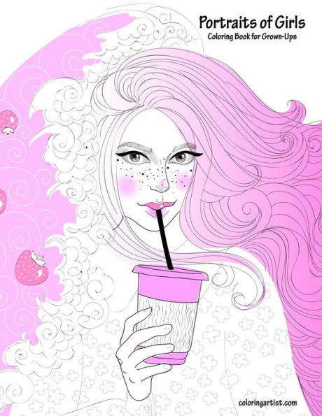 Portraits Of Girls Coloring Book For Grown-Ups 1