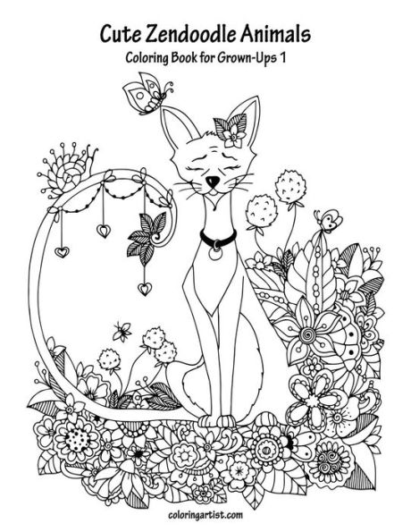 Cute Zendoodle Animals Coloring Book for Grown-Ups 1
