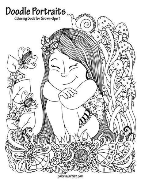 Doodle Portraits Coloring Book for Grown-Ups 1