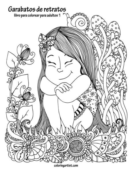 Garabatos de retratos libro para colorear para adultos 1 (Spanish Edition)