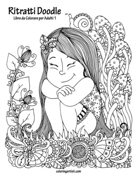 Ritratti Doodle Libro Da Colorare Per Adulti 1