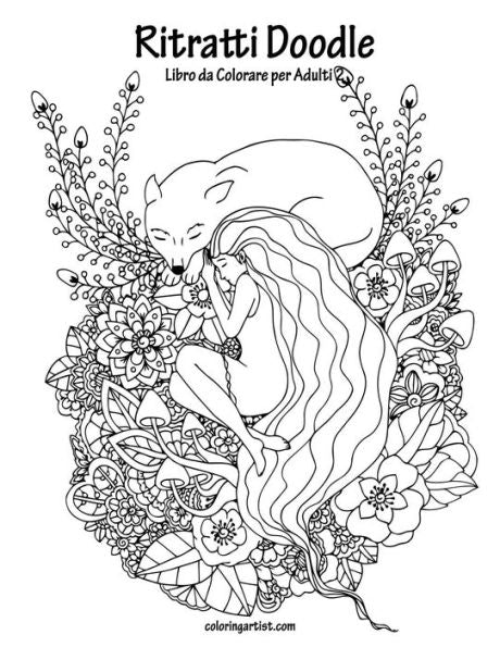 Ritratti Doodle Libro Da Colorare Per Adulti 2