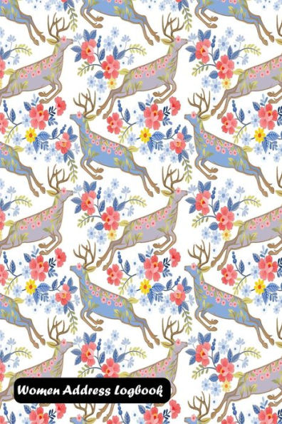 Women Address Logbook : Deer In Flowers Garden Cover