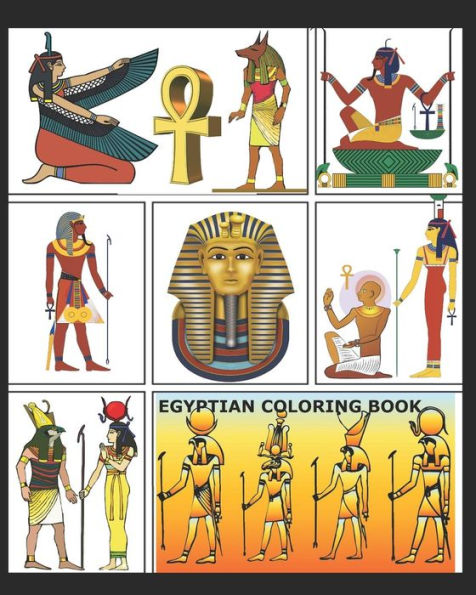 EGYPTIAN COLORING BOOK: More than 70 coloring pages featuring Ancient Egyptian Designs in a big 8"x10" book