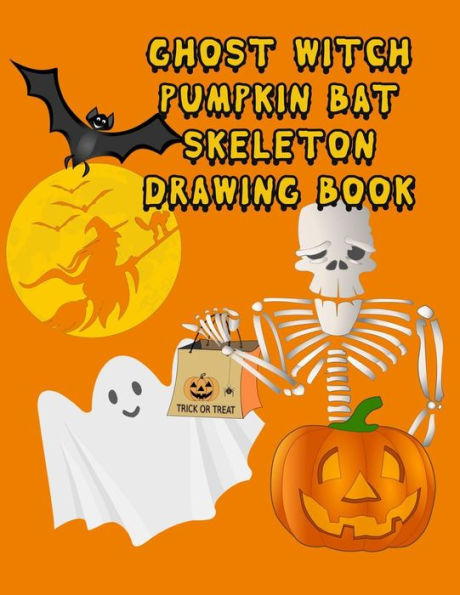 Ghost Witch Pumpkin Bat Skeleton Drawing Book: 130 Spooky & Fun Drawing Prompts for Kids (NannyChicks Books Drawing Series for Kids)