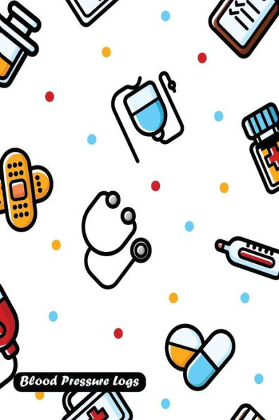 Blood Pressure Log: Medical pattern cover