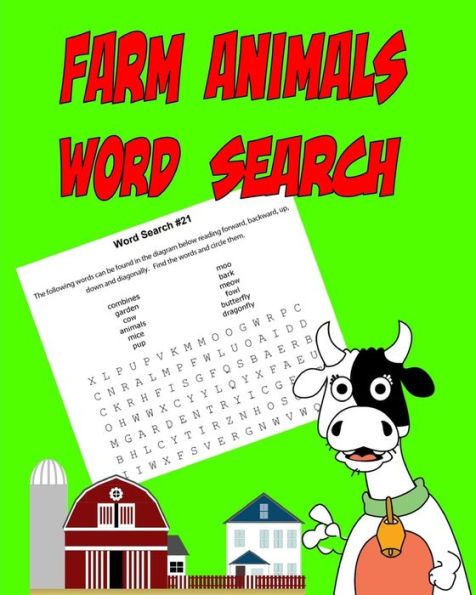 Farm Animals Word Search: Farm Animals and other things on the Farm. Word Search Puzzle