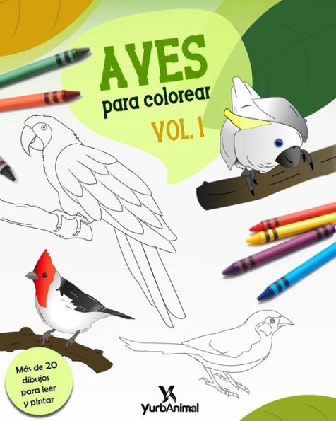 Aves para Colorear Vol.1: Yurbanimal (Spanish Edition)