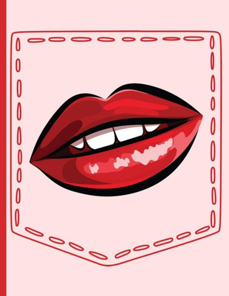 Woman's Red Lips Pocket : Everyday Notebook