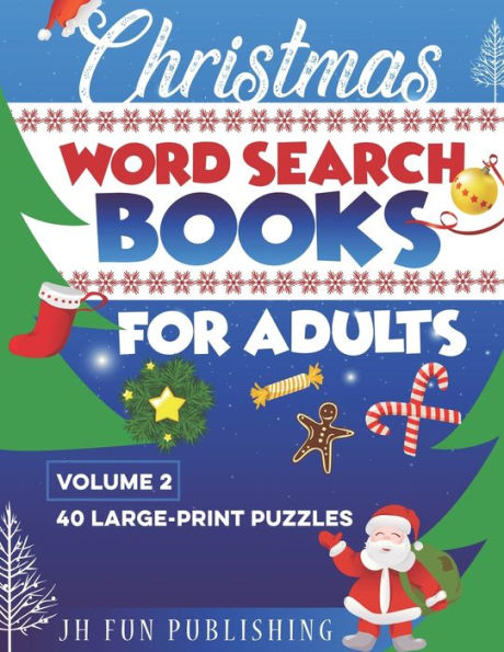 Christmas Word Search Books For Adults: 40 Large-Print Puzzle (Volume 2)
