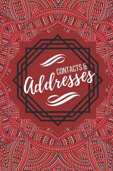 Contacts & Addresses: Geometric Design (Red, Black & White) ~ Small 6" X 9"