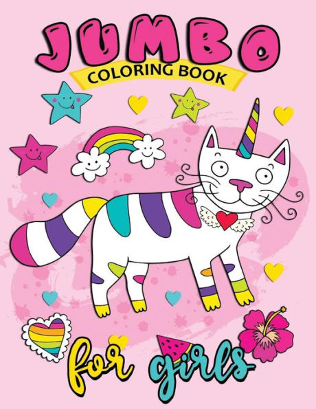 Jumbo Coloring Book for girls: Easy and Beautiful Animals Coloring Pages