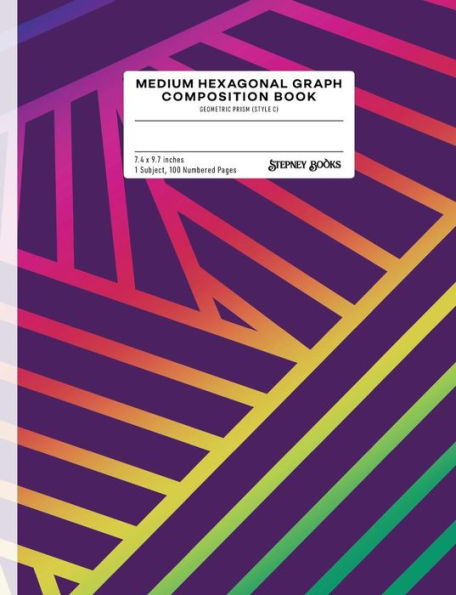 Medium Hexagonal Graph Composition Book : Geometric Prism (Style C), Numbered Pages