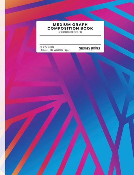 Medium Graph Composition Book : Geometric Prism (Style D), Numbered Pages