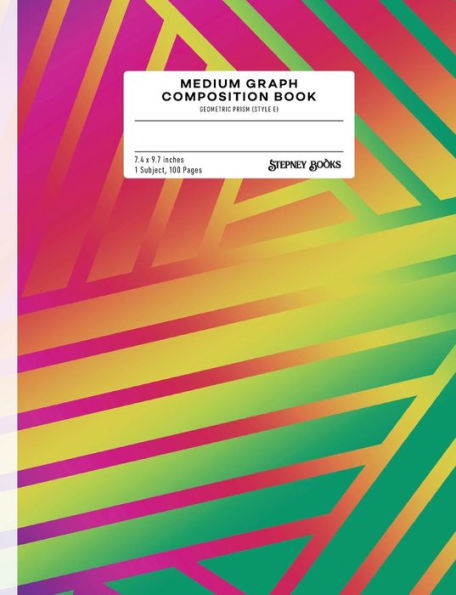Medium Graph Composition Book : Geometric Prism (Style E)