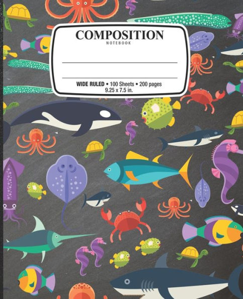 Composition Notebook: Notebook for School Office home Student Teacher Use Wide Ruled � 100 Sheets � 200 Pages � 9 1/4 x 7 1/2 in. / 24.77 x 19.0cm