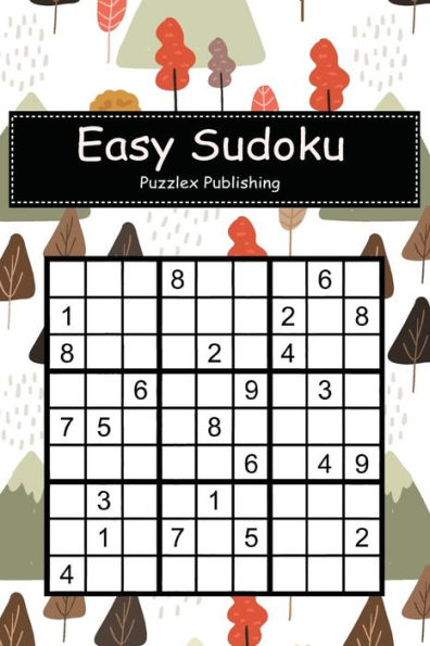 Easy Sudoku: Sudoku Puzzle Game For Beginers With autumn tree and mountain seamless pattern cover