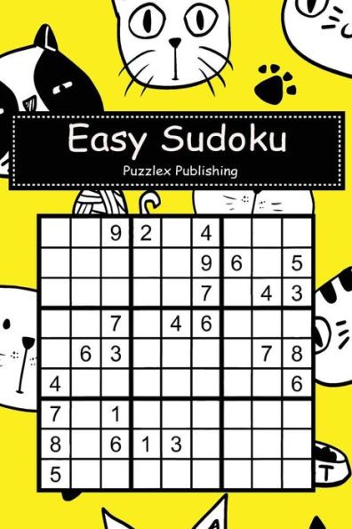 Easy Sudoku: Sudoku Puzzle Game For Beginers With Cute doodle cat seamless cover