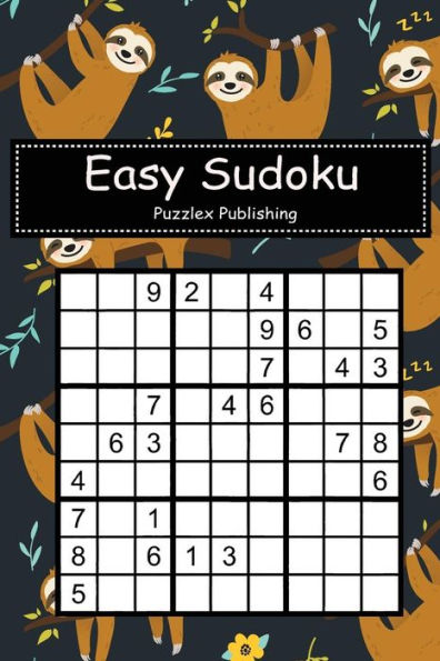 Easy Sudoku: Sudoku Puzzle Game For Beginers With Cute sloth seamless pattern cover