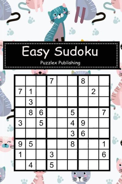 Easy Sudoku: Sudoku Puzzle Game For Beginers With Cute cat on blue background cover