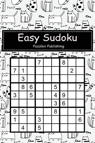 Easy Sudoku: Sudoku Puzzle Game For Beginers With Cute Cat Pattern Background Cover