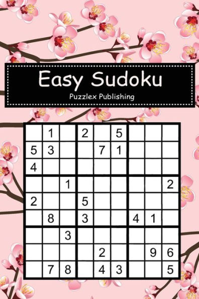 Easy Sudoku: Sudoku Puzzle Game For Beginers With Flower Blossom Seamless On Pink Cover