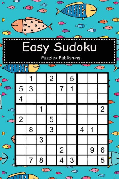 Easy Sudoku: Sudoku Puzzle Game For Beginers With Hand Drawn Abstract Fish Pattern Background Cover