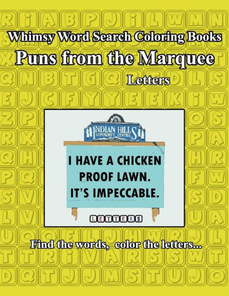 Whimsy Word Search, Puns From The Marquee, Letters