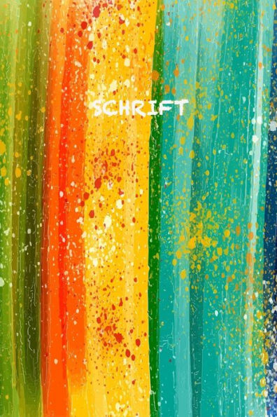 Schrift: Trendy & Hip Notitieboek - Regenboog Waterverf - Groen Oranje Rood Geel Blauw - Ideaal Voor School, Studie, Recepten O