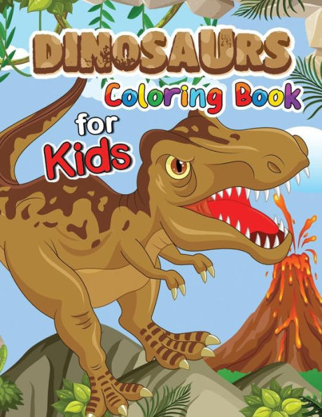 Dinosaur Coloring Book for Kids: Easy and Beautiful Dinosaur in the Fantasy world Coloring Pages