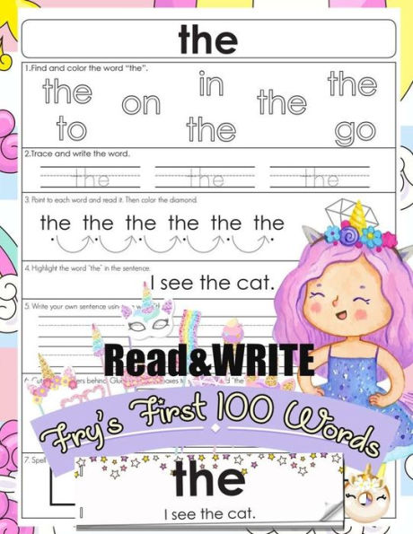 Read And Write Fry's First 100 Words: With 100 Sight Word Mini Books Write And Learn High Frequency Word Practice Pages That Are Key To Reading Succes