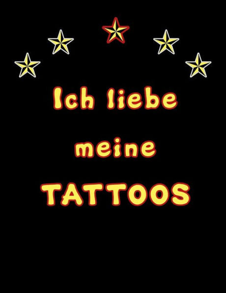 Ich liebe meine TATTOOS: Tattoo Skizzen Buch / 7 leere Felder pro Seite (German Edition)