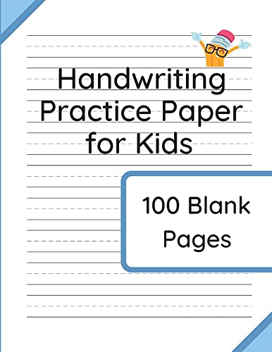 Handwriting Practice Paper For Kids: 100 Blank Pages Of Kindergarten Writing Paper With Wide Lines