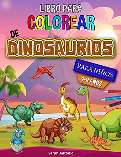 Libro Para Colorear De Dinosaurios: Libro Para Colorear De Dinosaurios, Divertido Libro Para Colorear Para Ni????Os Y Ni????As Para Relajarse Y Aliviar El Estr????S (Spanish Edition) - 9781915015891