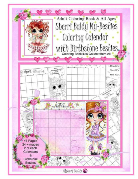 Sherri Baldy My Besties Coloring Calendar With Birthstone Besties Coloring Book