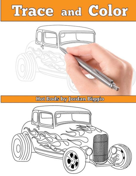 Trace And Color : Hot Rods: Adult Activity Book