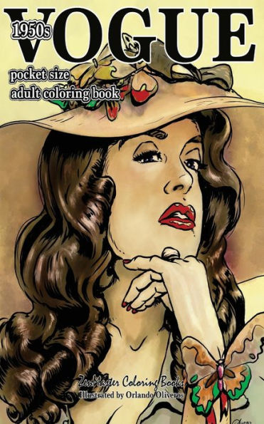 Vogue 1950S Pocket Size Adult Coloring Book : 50S Fashion Coloring Book For Adults Travel Size