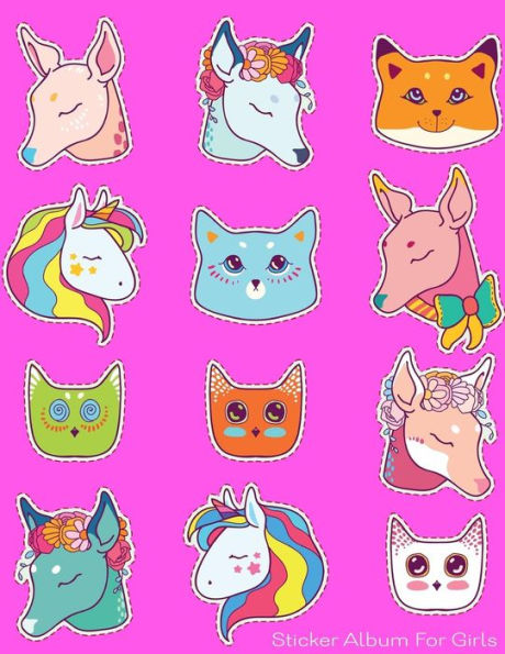 Sticker Album For Girls : 100 Plus Pages For Permanent Sticker Collection, Activity Book For Girls - 8.5 By 11